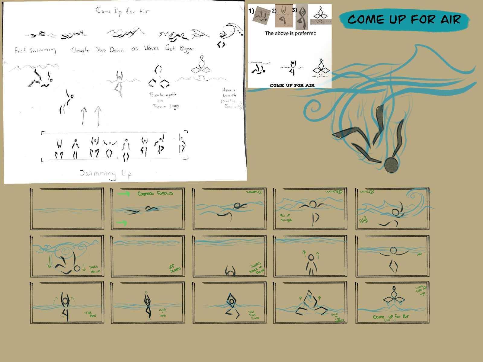 Come Up for Air storyboard