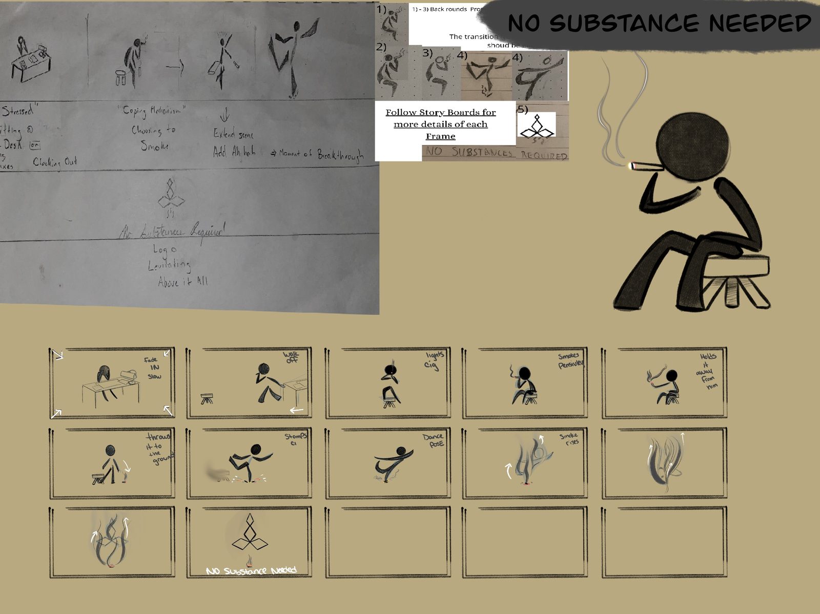 No Substance Needed storyboard