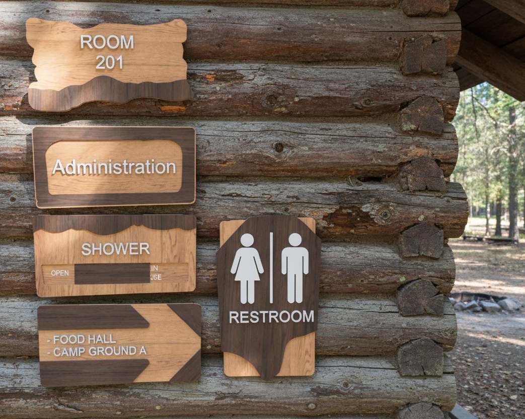 Camp and nature signage rendering